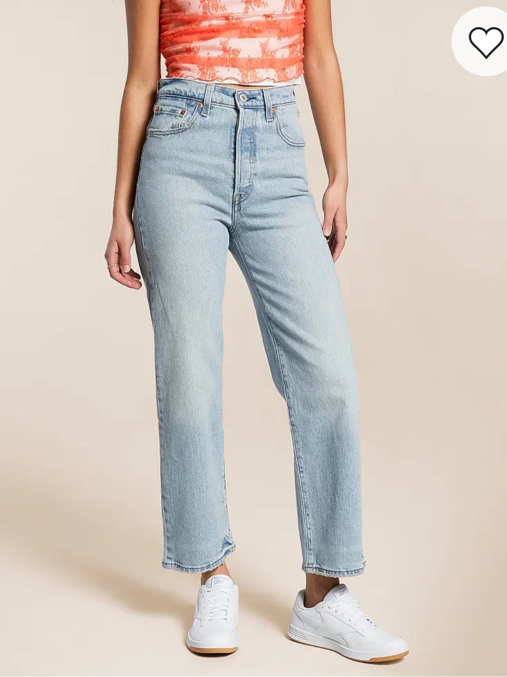 Levi’s Premium Ribcage Straight Ankle Jeans Bernal Middle Road Blue Size 30